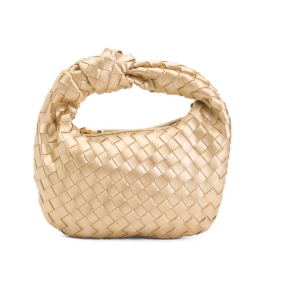 Urban Expressions Gold Tracy Woven knot clutch new with tags - Picture 1 of 8